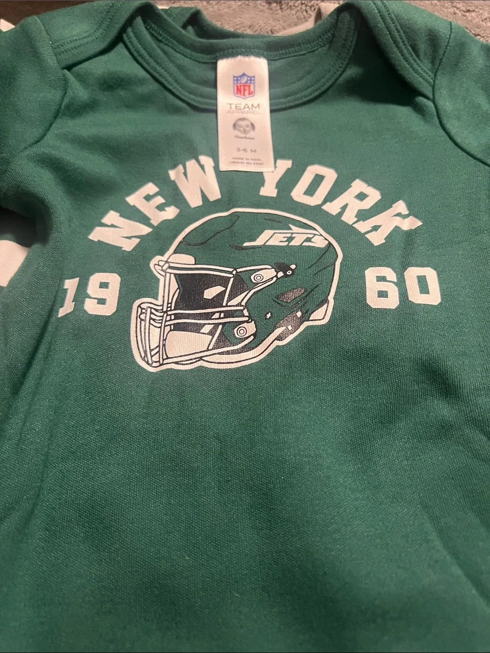 NFL New York Jets Green & White Striped Baby One-Piece
